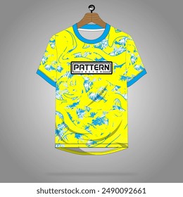 JERSEY FANTASY MOTIVE GRUNGE YELLOW COMBINATION SKYBLUE