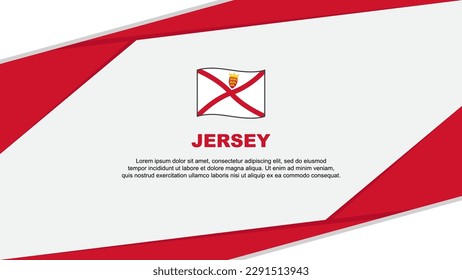 Plantilla de diseño de fondo de resumen de marca de Jersey. Ilustración del vector de caricaturas del Día de la Independencia de Jersey. Jersey