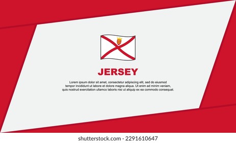 Jersey Flag Abstract Background Design Template. Jersey Independence Day Banner Cartoon Vector Illustration. Jersey Banner