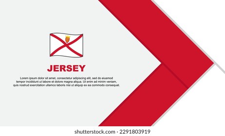 Plantilla de diseño de fondo de resumen de marca de Jersey. Ilustración del vector de caricaturas del Día de la Independencia de Jersey. Caricatura de Jersey