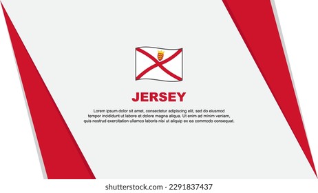 Plantilla de diseño de fondo de resumen de marca de Jersey. Ilustración del vector de caricaturas del Día de la Independencia de Jersey. Bandera de Jersey