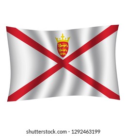 Jersey flag background with cloth texture. Jersey Flag vector illustration eps10. - Vector