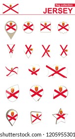 Jersey Flag Collection. Big set for design. Vector Illustration.