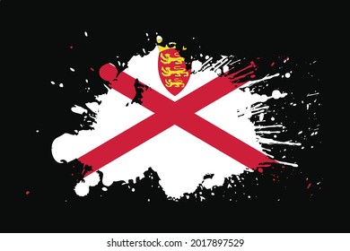 Jersey Flag With Grunge Effect Design. It will be used t-shirt graphics, print, poster and Background.