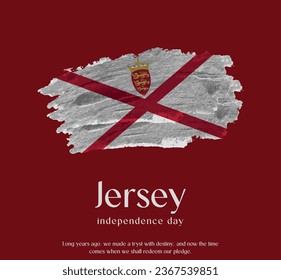 Jersey Flag Made of Glitter Sparkle Brush Paint Vector, Celebrating Jersey Independence Day.