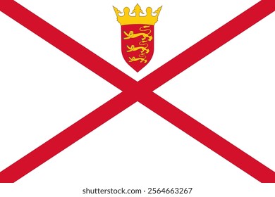 Jersey flag , official colors and proportion correctly National Jersey Islander flag Vector illustration.