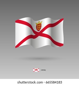 Jersey flag. Official colors and proportion correctly. High detailed vector illustration. 3d and isometry. EPS10