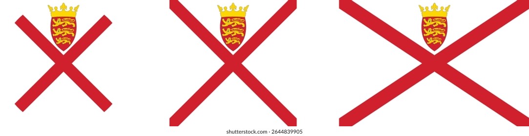 Jersey flag PNG vector. Jersey square and round icon isolated on transparent PNG background. Jersey flag icon.