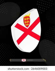 Jersey Flag Shield icon in 3D on Dark Modern Abstract Rugby Background. Perfect for sports events, heritage themes, national celebrations, and patriotic designs.