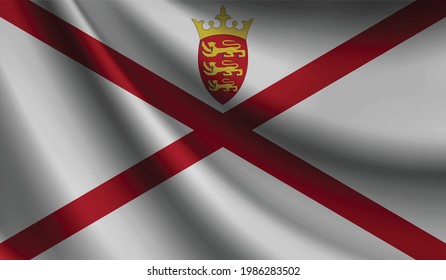 Jersey flag waving. background for patriotic and national design. vector illustration  