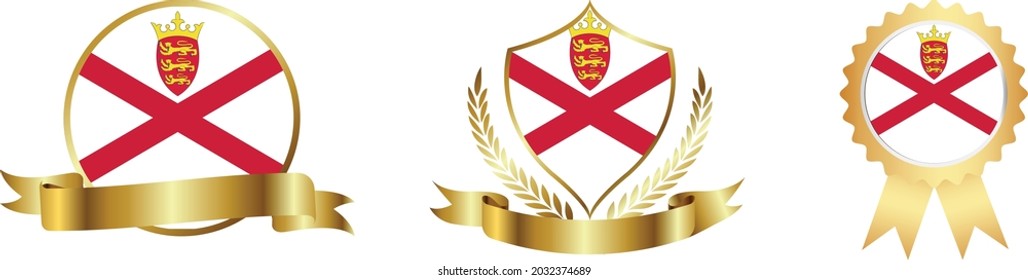 Jersey flags. Symbols of countries map