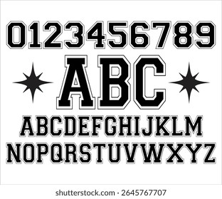 Jersey Font t-shirt,  Varsity Alphabet, College Font,