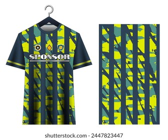 Jersey football design. Uniform football club. Soccer jersey mockup. Vector design.