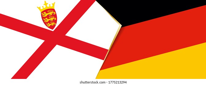 Jersey and Germany flags, two vector flags symbol of relationship or confrontation.