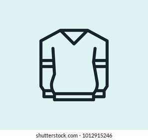 Jersey icon line isolated on clean background. Jersey icon concept drawing icon line in modern style. Vector illustration for your web site mobile logo app UI design.