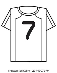 Jersey icon in outline and vector format.