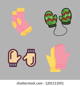 jersey icon set. vector set about socks and mittens icons set.