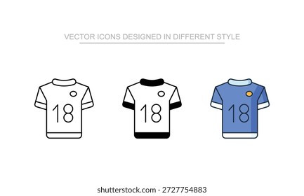 Iconos del jersey fijados en diverso estilo con el fondo blanco