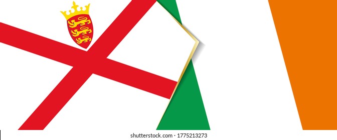 Banderas de Jersey e Irlanda, dos banderas vectoriales símbolo de relación o confrontación.
