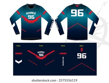 Jersey Long Sleeve Trail Mockup Vector Design