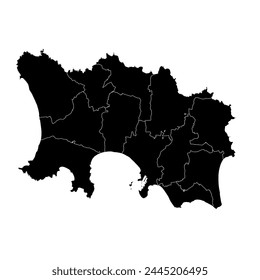 Jersey map with administrative divisions. Vector illustration.