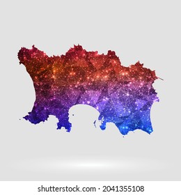 Fondo del mapa de Jersey en estilo poligonal. Ilustración vectorial de bajo color poly mapa de Jersey de aislado. EPS vectorial 10.