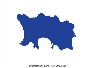 Jersey Map blue Color on White Backgound