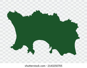 Jersey map Green Color on White Backgound Png