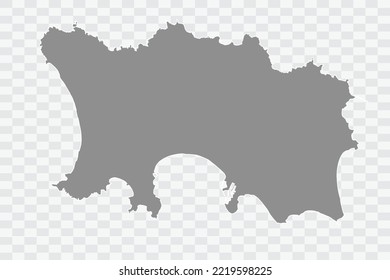 Color gris del mapa de Jersey sobre fondo blanco Png