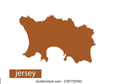 jersey map High Detailed on white background. Abstract design vector illustration eps 10. Orange color.