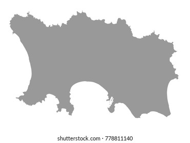 Silhouette Outline Map Channel Island Jersey Stock Illustration ...