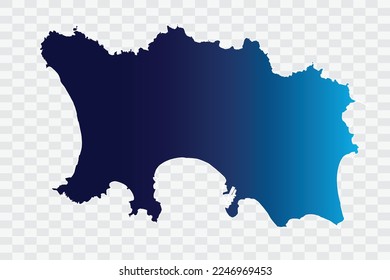Jersey Map indigo Color on White Background quality files png