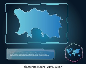 Jersey Map infographic technology blue Color element collection background