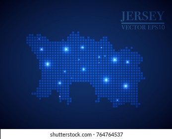 Jersey map page symbol for your web site design Jersey map logo, app, UI. Wire frame 3D mesh polygonal network line, design sphere, dot and structure.