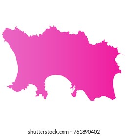 jersey map - pink pastel graphic background . Vector illustration eps 10