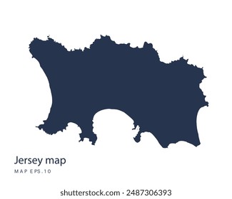 Jersey map vector, Abstract design vector illustration Eps 10. Navy color.High Detailed on white background.