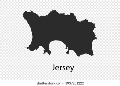 Jersey map vector, black color. isolated on transparent background