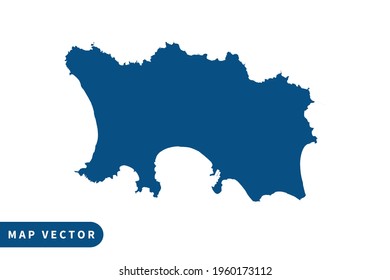 Jersey map vector, blue color . on white background. vector eps 10.