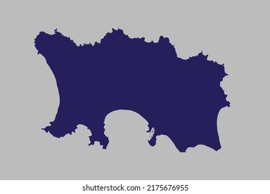 Jersey Map Vector Blue Color Isolated Stock Vector (Royalty Free ...