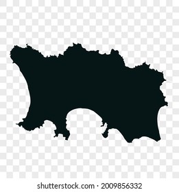Jersey map vector. dark color. isolated on transparent background.