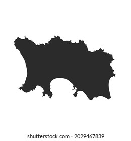 Jersey map vector, dark color.isolated on transparent background. 