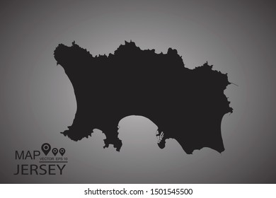 Jersey map. Vector illustration eps 10.