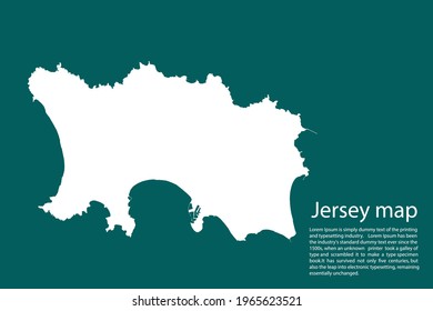 Jersey map vector, isolated on Green  background