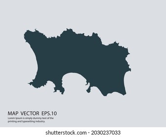 Jersey map vector, isolated on gray background