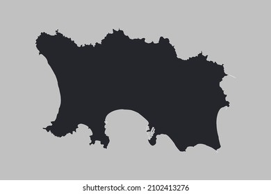 Jersey map vector, isolated on gray background