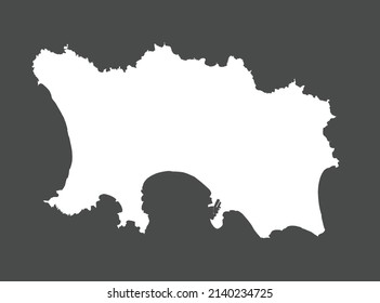 Jersey Map Vector White Color Isolated Stock Vector (Royalty Free ...