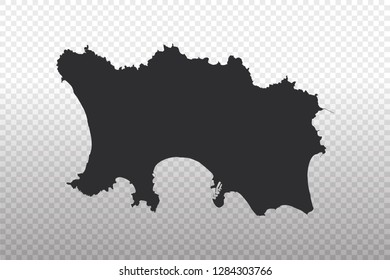 Jersey Map - World Map International vector template isolated on transparent background - Vector illustration eps 10