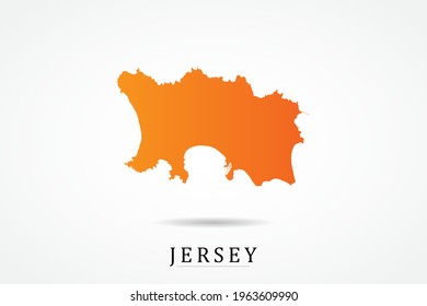 Jersey Map - World Map International vector template with Orange gradient color isolated on white background - Vector illustration eps 10