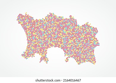 Jersey Map - World map vector template with colorful dots, grid, grunge, halftone style isolated on white background for education, infographic, design - Vector illustration eps 10