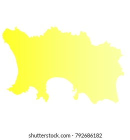 jersey map - yellow geometric rumpled triangular style gradient graphic background . Vector illustration eps 10.